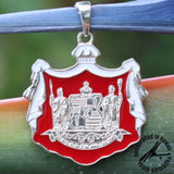 Sterling Silver Hawaiian Coat of Arms Pendant, Medium, 2 Color