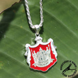Sterling Silver Hawaiian Coat of Arms Pendant, Medium, 2 Color
