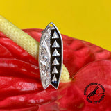 Sterling Silver 38mm Tapa Surfboard Pendant
