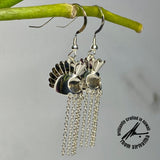 Sterling Silver Small Ikaika Helmet Earrings with High Polish Feathers