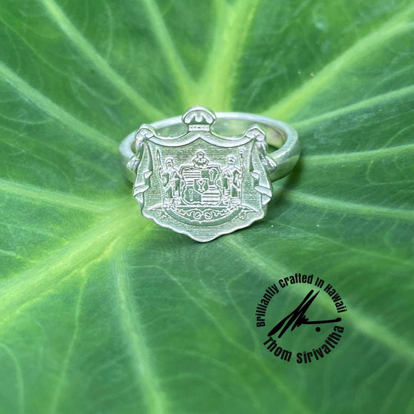 Sterling Silver Hawaiian Coat of Arms Ring