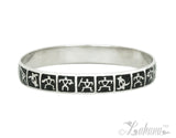 Sterling Silver 12mm Silhouette Collection Warriors and Honu Bangle