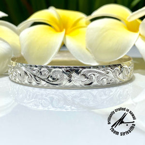 Sterling Silver 10mm English Scroll Bangle