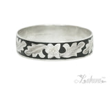 Sterling Silver 15mm Silhouette  Collection - Plumeria, Fern Bangle