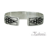 15mm Tapa Design Cuff Bangle - Diamond Shape with Black