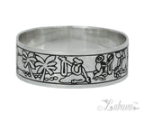 Sterling Silver 18mm Silhouette Collection - Island Scene Bangle - Glimmer Line