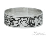 Sterling Silver 18mm Silhouette Collection - Island Scene Bangle - Glimmer Line