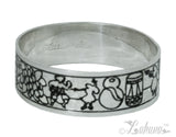 Sterling Silver 18mm Silhouette Collection - Island Scene Bangle - Glimmer Line