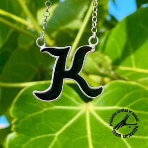 Sterling Silver Script Initial Necklace