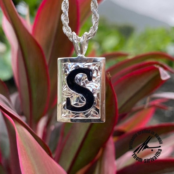 Sterling Silver 12mm Initial Pendant