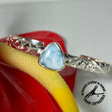 ONE-OF-A-KIND.  Natural Larimar, 7 Carat, Sterling Silver 6mm Cuff Bangle