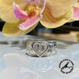 Sterling Silver 9mm Heart Initial Tapered Ring