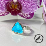 Kingman Turquoise, 8 carats, Sterling Silver 3mm Ring