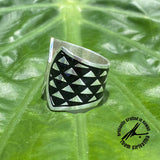 Sterling Silver 24mm Tapered Tribal Cuff Ring