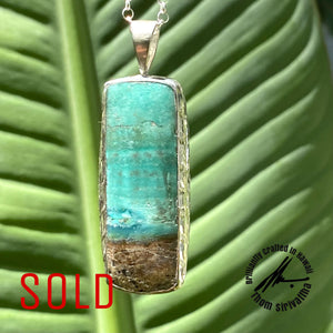 Opalized Petrified Wood, 25, Carats, Sterling Silver Pendant