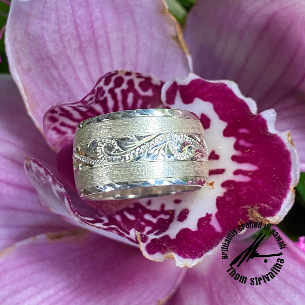 Sterling Silver 12mm Modern Design Ring – Lahana Jewelry By Thom Sirivattha