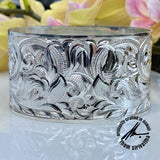 Sterling Silver 40mm Intricate Bangle