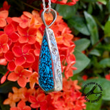 Compressed Turquoise, 17 Carats, Sterling Silver Pendant