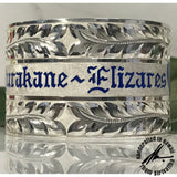 50 mm Princess Maile and Double Heart Bangle with Blue Enamel