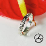 Sterling Silver 4mm Plumeria Lei Ring