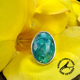 Shattuckite, 22 Carats, Sterling Silver Ring