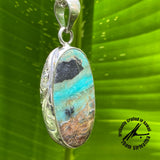 Opalized Petrified Wood, 19 Carats, Sterling Silver Pendant