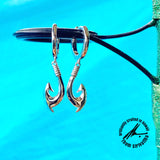 Sterling Silver Small Fishhook Huggie Earrings