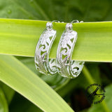 Sterling Silver 6mm Filigree Hoop