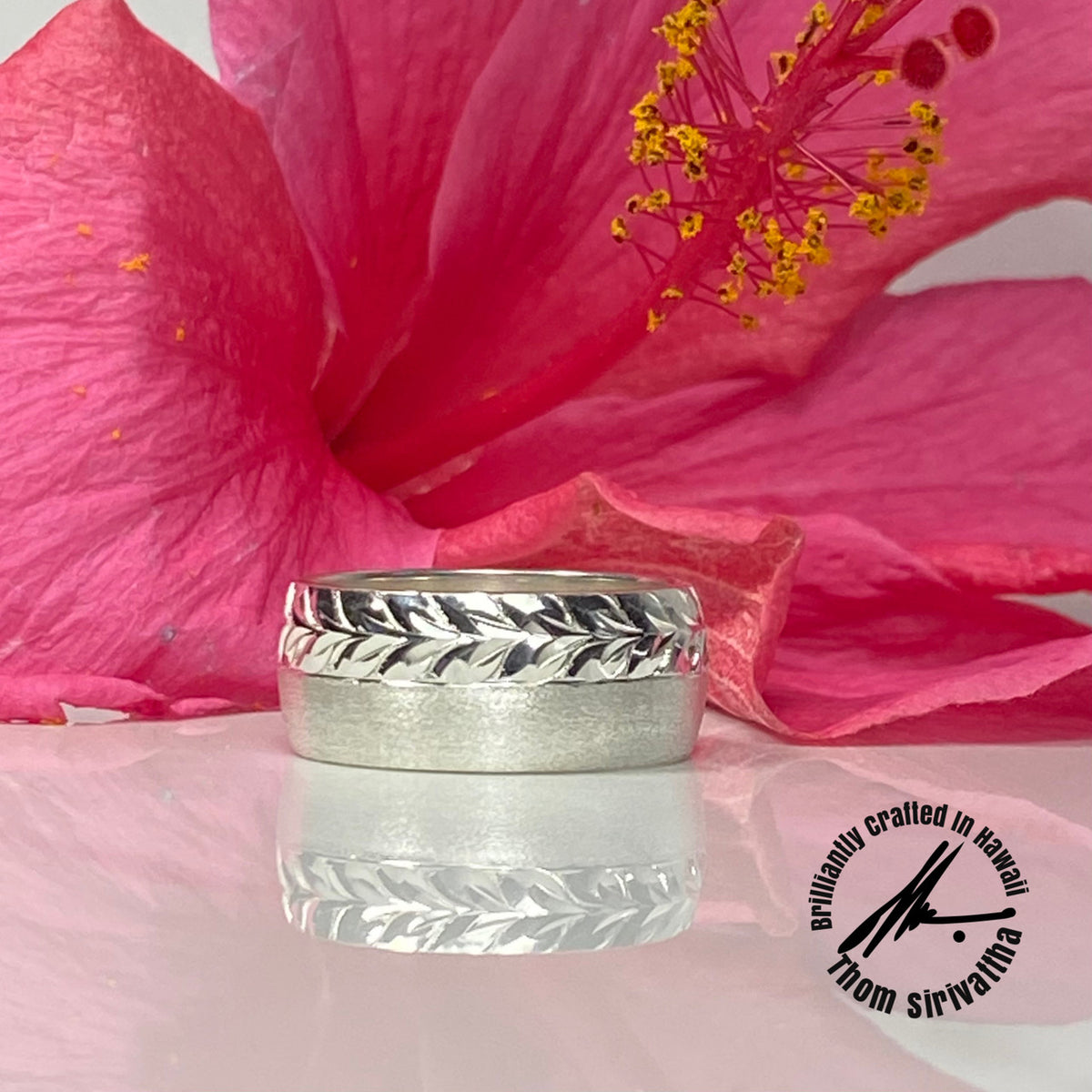 Sterling Silver 10mm Modern Maile Ring – Lahana Jewelry By Thom Sirivattha