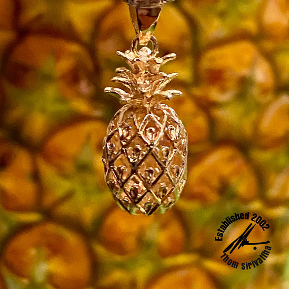 Sterling Silver Rose Gold Plated Small Pineapple Pendant