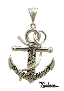 Sterling Silver Anchor W/ Rope Tapa 3 Design