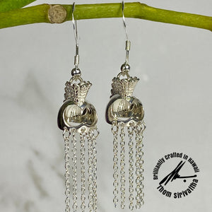 Sterling Silver Small Ikaika Helmet Earrings with Feather Details