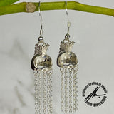 Sterling Silver Small Ikaika Helmet Earrings with Feather Details