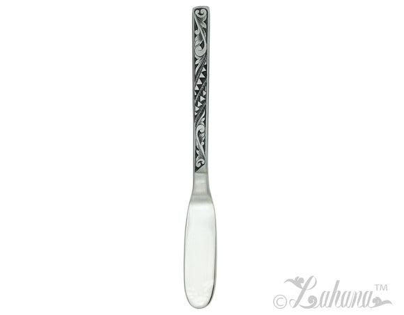 Thom's Engraved Tapa Intricate w/Black Design Butter Knife