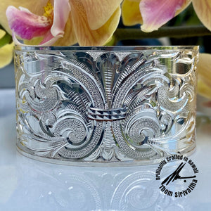 Sterling Silver 40 mm Intricate Bangle