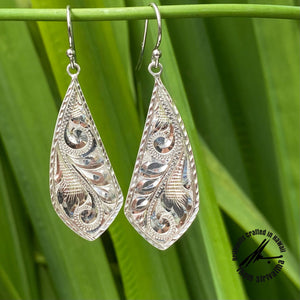 Sterling Silver Modern Tie Drop Earrings