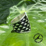 Sterling Silver 24mm Tapered Tribal Cuff Ring