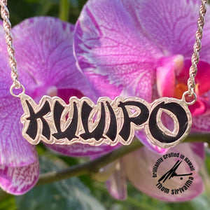 Sterling silver "KUUIPO" Expression necklace with rope chain