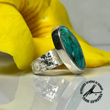 Shattuckite, 22 Carats, Sterling Silver Ring