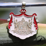 Sterling Silver Hawaiian Coat of Arms Pendant, Medium, 2 Color