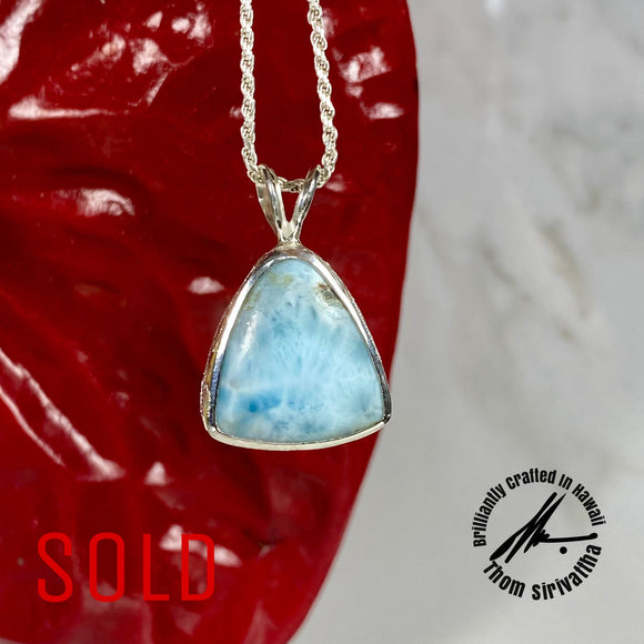 Larimar, 15 Carats, Sterling Silver Pendant