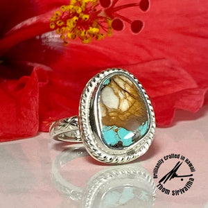 Royston Turquoise, 8.5 Carats, Sterling Silver Ring