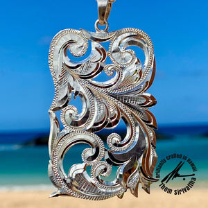 Sterling Silver 50mm Intricate Design + Filigree Pendant