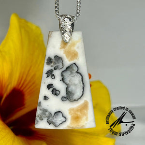 Banded Honey Calcite Sterling Silver Pendant