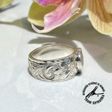 Sterling Silver 9mm Heart Initial Tapered Ring