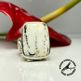 American White Buffalo, 35 Carats, Sterling Silver Ring