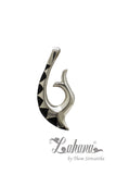 Sterling Silver Fish Hook Pendant Tapa Design 1