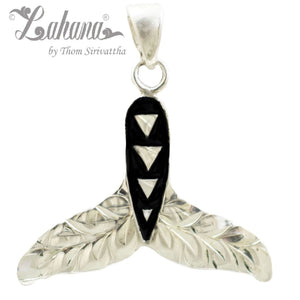 Whale Tail Pendant w/Plumeria Maile Type 1  & Tapa Type 2 Design