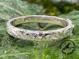 Sterling Silver 8 mm Hinged Bangle Engraved on Three Sides