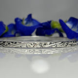 Sterling Silver 4mm Princess Scroll Bangle